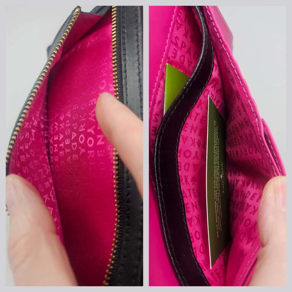 Kate Spade Stacy Large Slim Bifold wallet Black Pink Newbury Lane Leather NIB - Picture 10 of 11